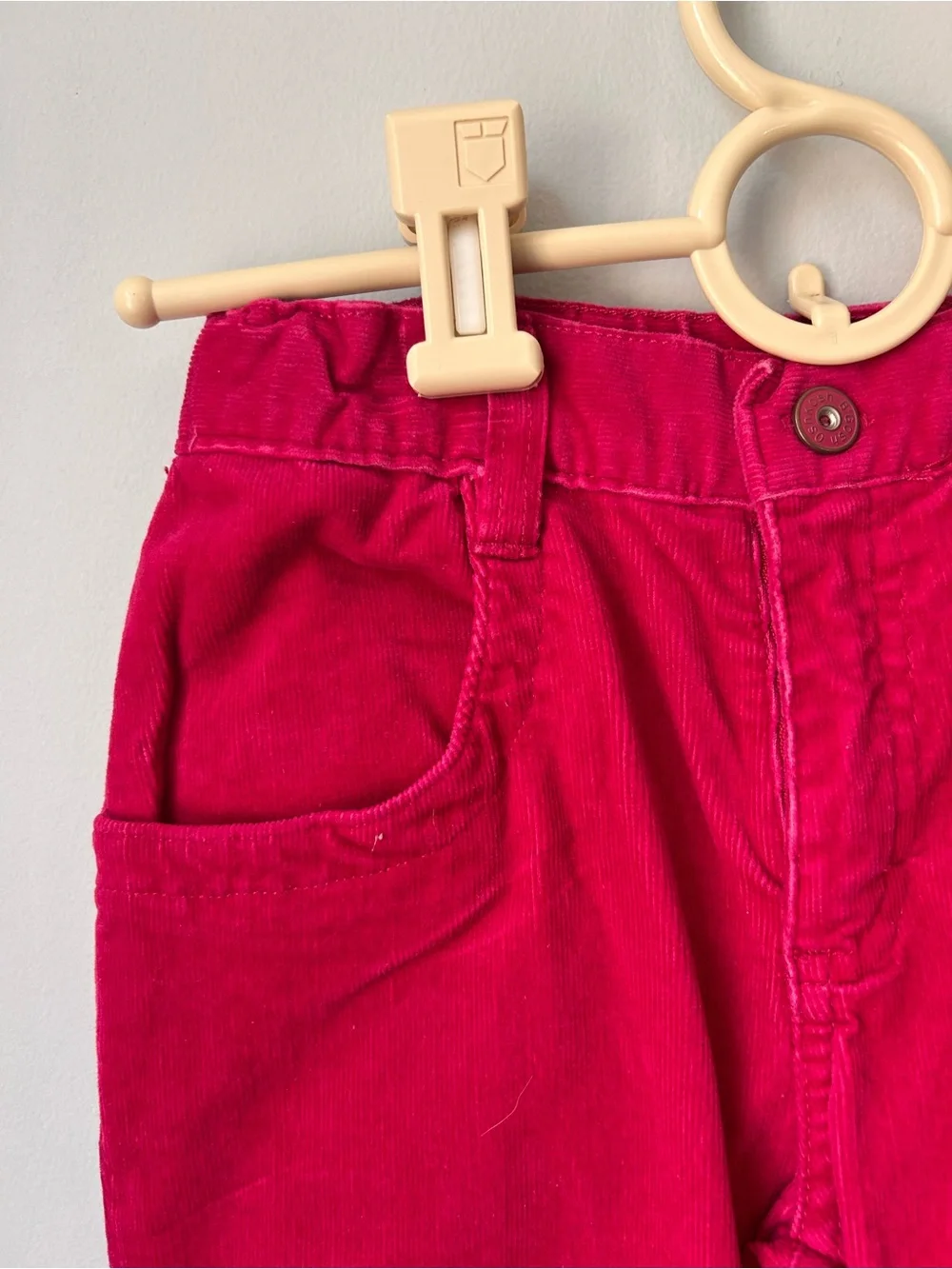 vintage OshKosh B'gosh fuchsia/bright pink corduroy flare embroidered pants 7